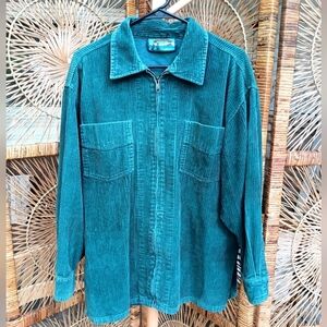 Vintage Shaver Lake Green/Teal Corduroy Men's Jacket/Shirt_Med